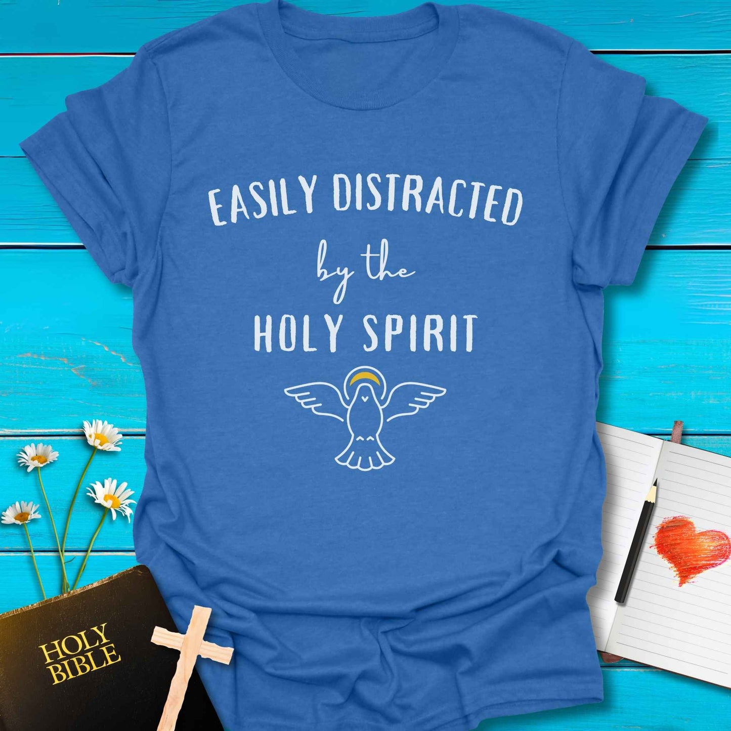 T-Shirt Heather Royal / S Easily Distracted T-Shirt Echo Kindness Printify