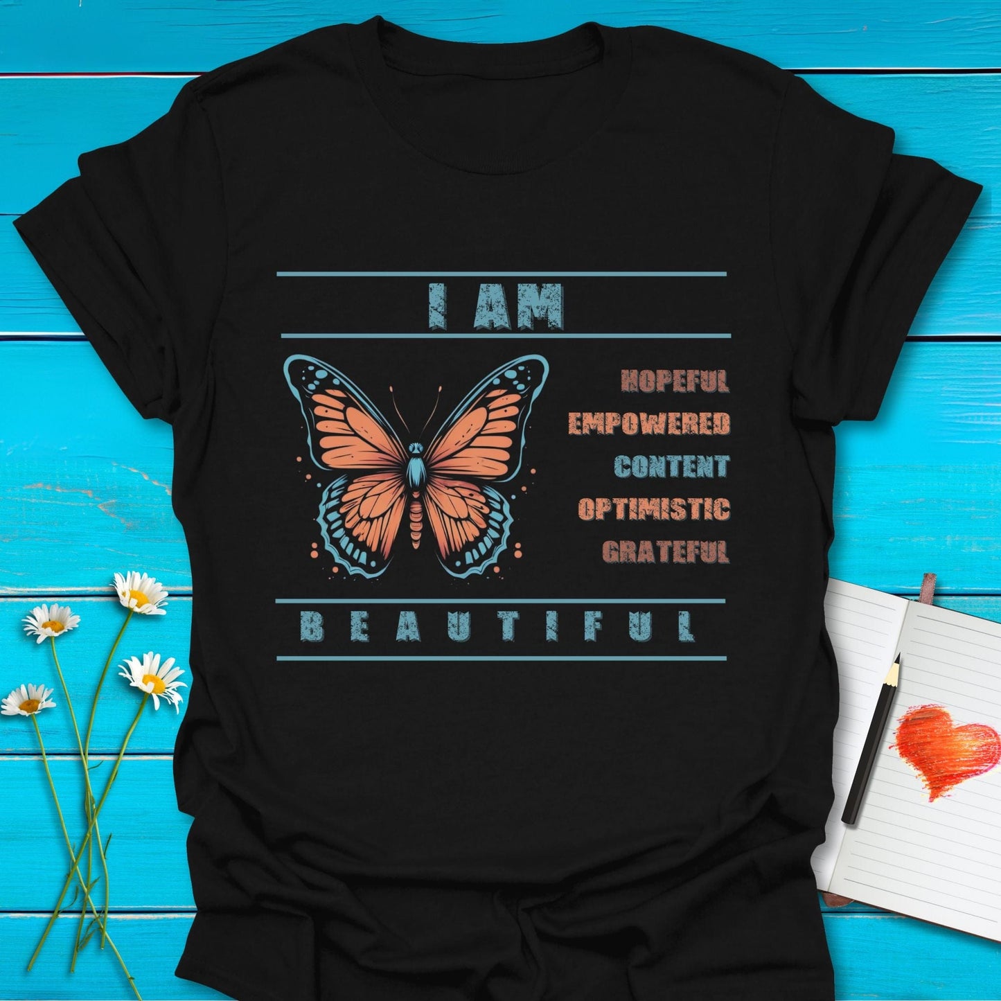 T-Shirt Black / S Empowered Butterfly T-Shirt Echo Kindness Printify