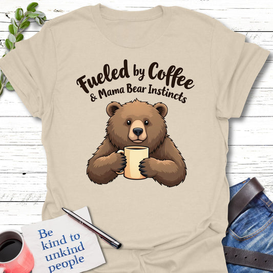 T-Shirt Natural / S Espresso Yourself, Mama Bear T-Shirt Echo Kindness Printify
