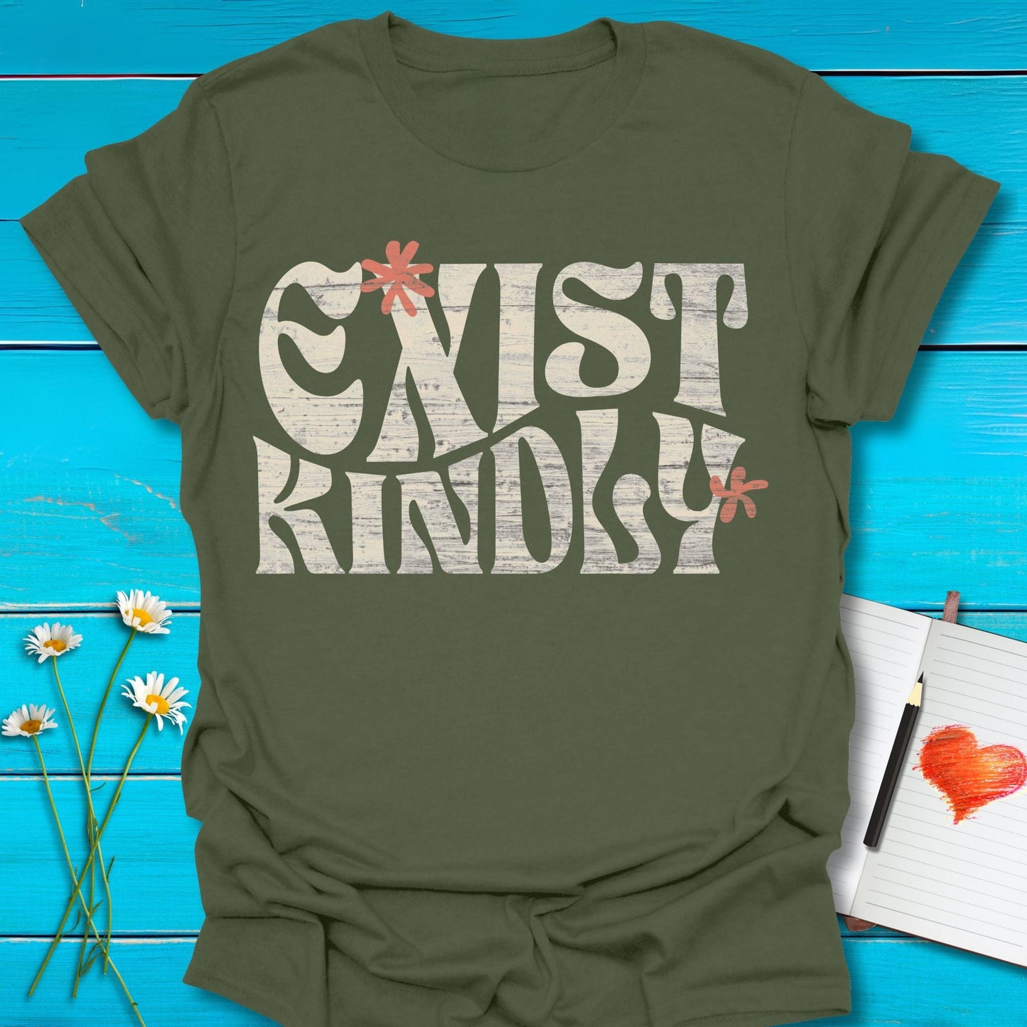T-Shirt Military Green / S Exist Kindly T-Shirt Echo Kindness Printify