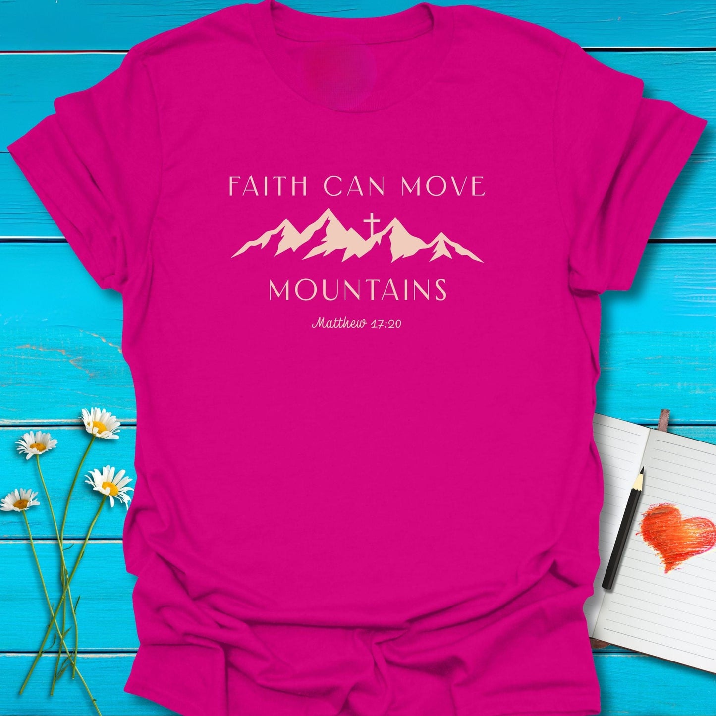 T-Shirt Antique Heliconia / S Faith Can Move T-Shirt Echo Kindness Printify