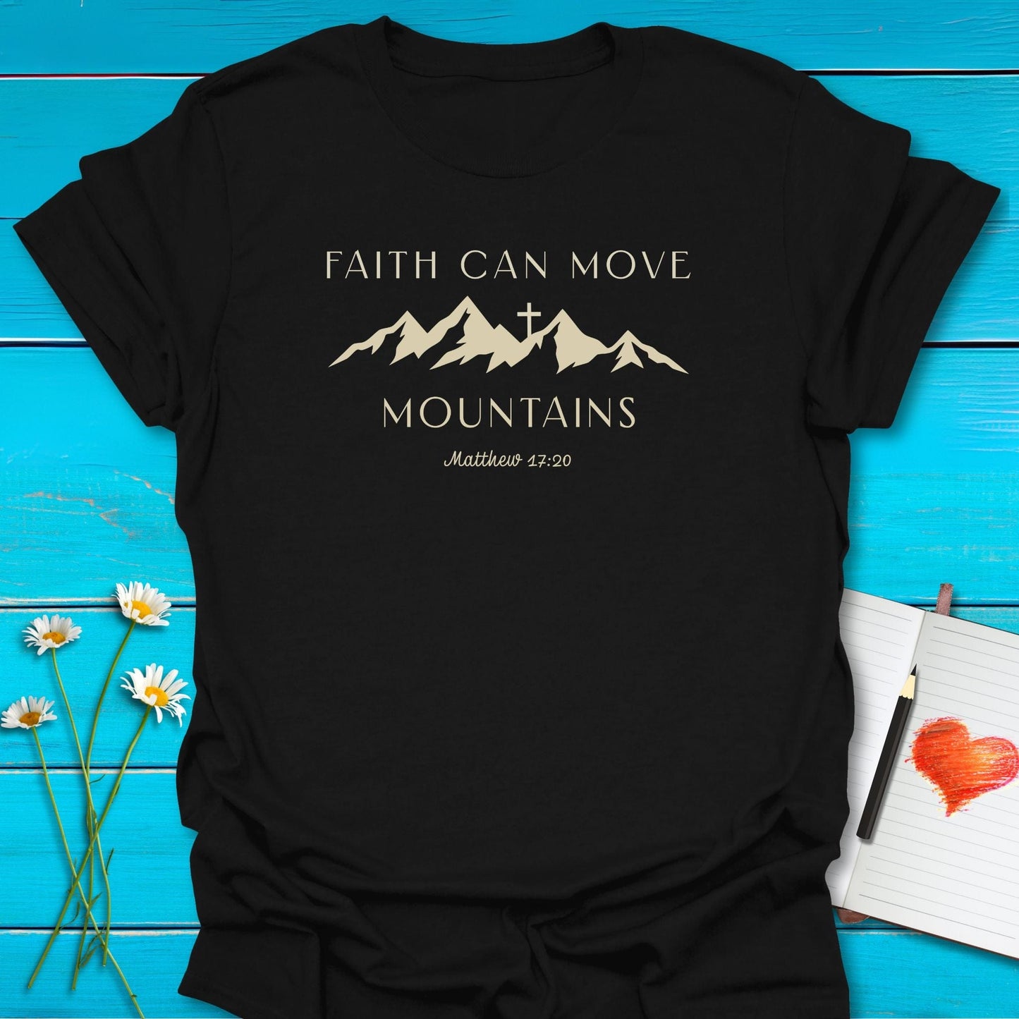 T-Shirt Black / S Faith Can Move T-Shirt Echo Kindness Printify