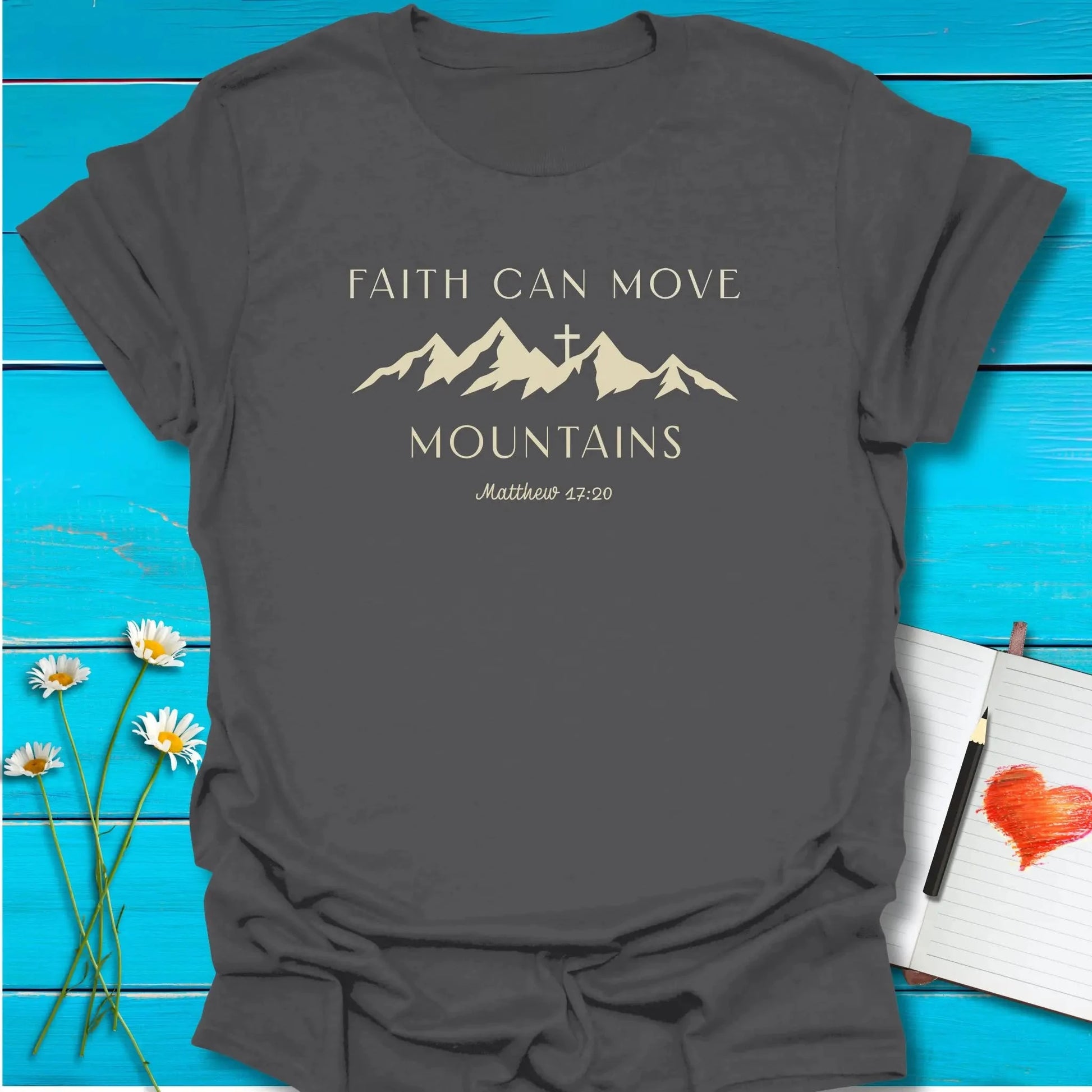 T-Shirt Charcoal / S Faith Can Move T-Shirt Echo Kindness