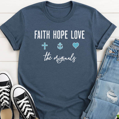 T-Shirt Heather indigo / S Faith Hope Love Originals T-Shirt Echo Kindness