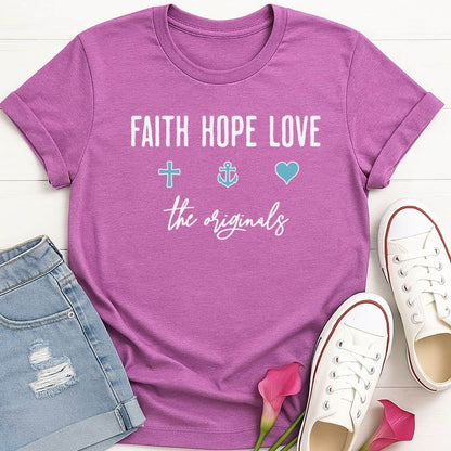 T-Shirt Heather Radiant Orchid / S Faith Hope Love Originals T-Shirt Echo Kindness