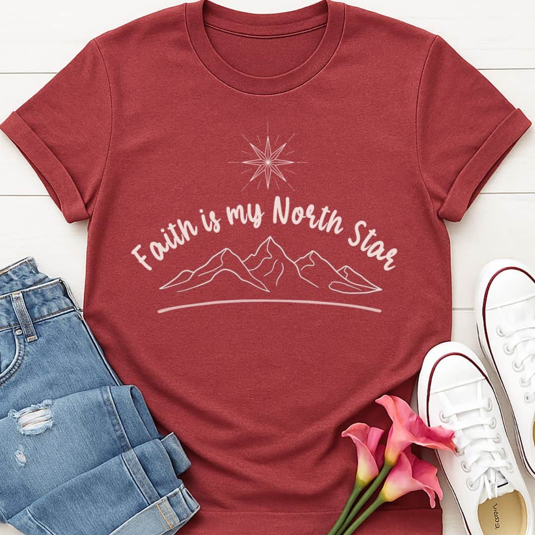 T-Shirt Heather Cardinal / S Faith North Star T-Shirt Echo Kindness