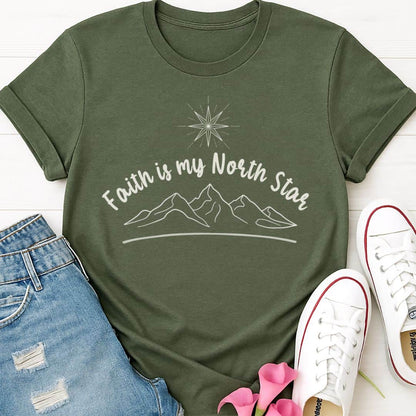T-Shirt Heather Military Green / S Faith North Star T-Shirt Echo Kindness