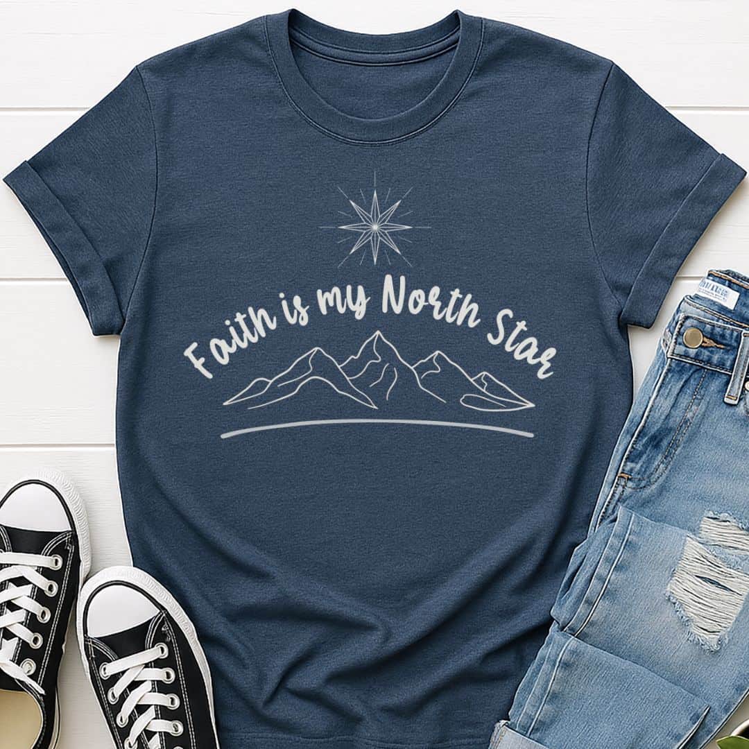 T-Shirt Heather Navy / S Faith North Star T-Shirt Echo Kindness