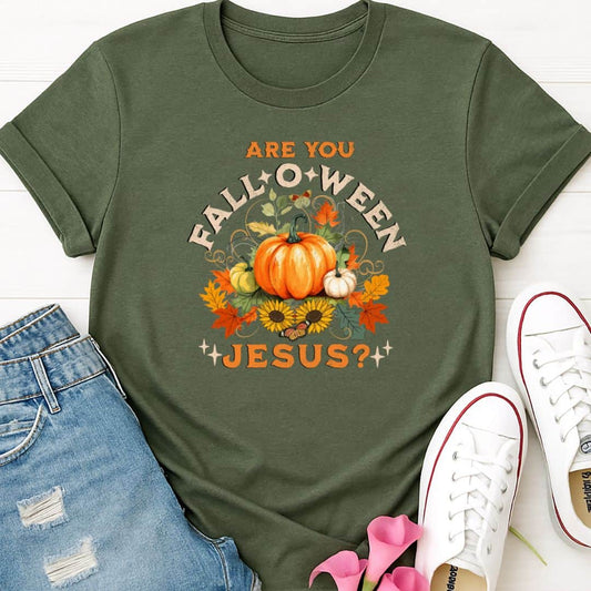 T-Shirt Heather Military Green / S Falloween Jesus T-Shirt Echo Kindness