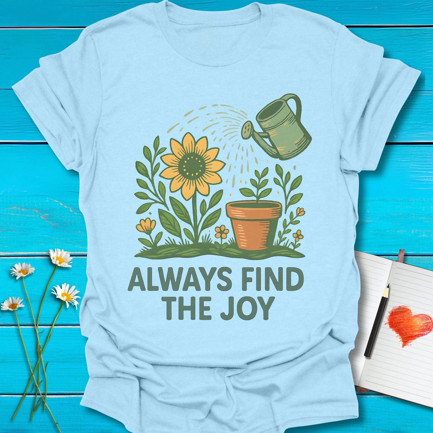 T-Shirt Light Blue / S Find the Joy T-Shirt Echo Kindness Printify