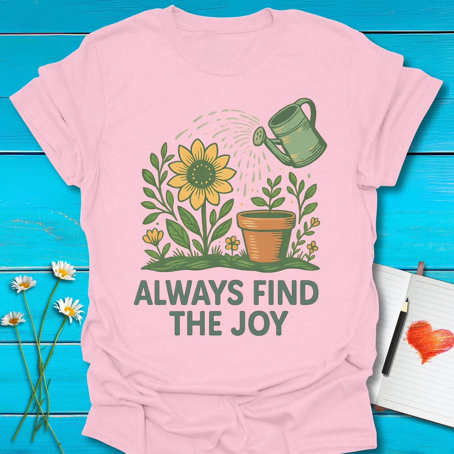 T-Shirt Light Pink / S Find the Joy T-Shirt Echo Kindness Printify