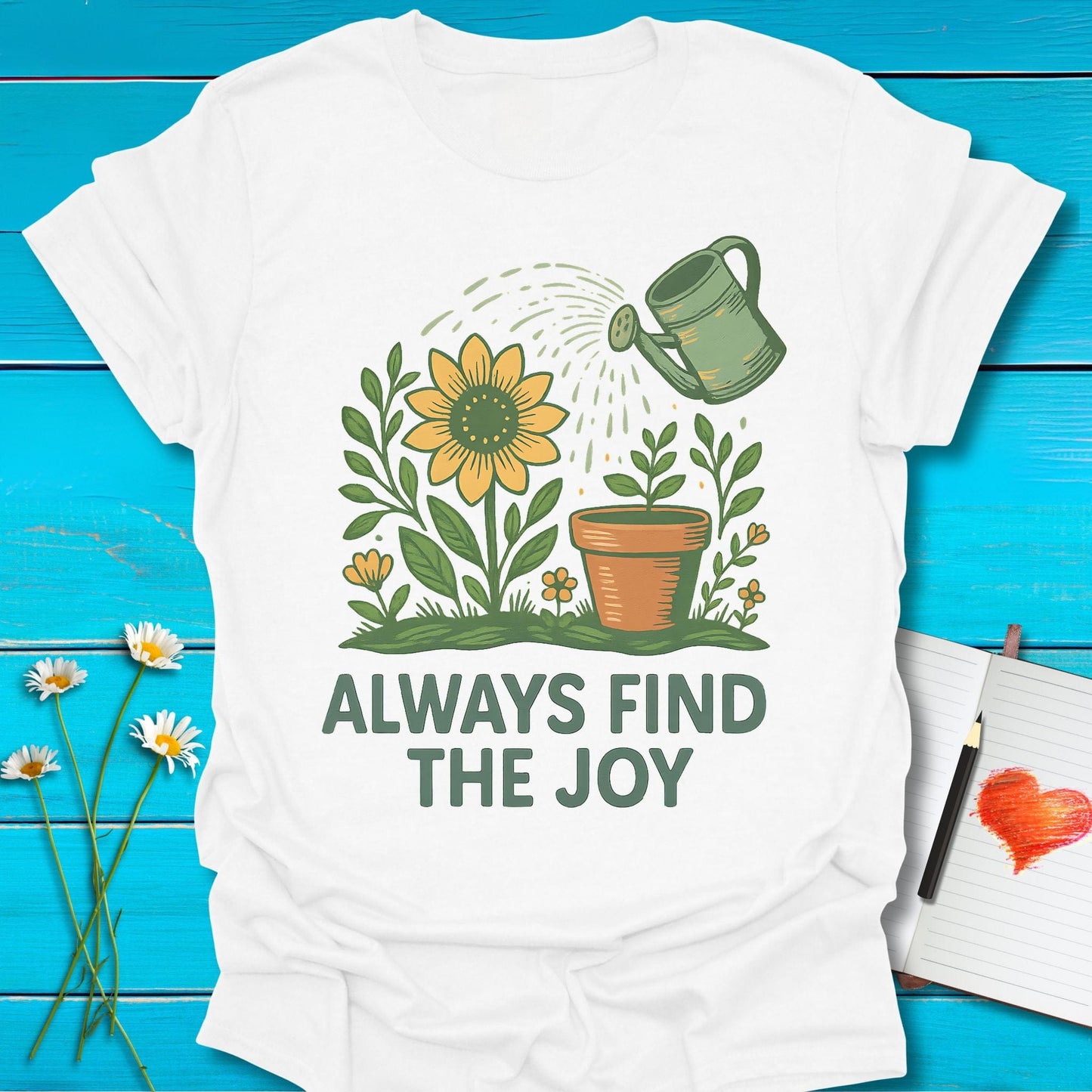 T-Shirt White / S Find the Joy T-Shirt Echo Kindness Printify