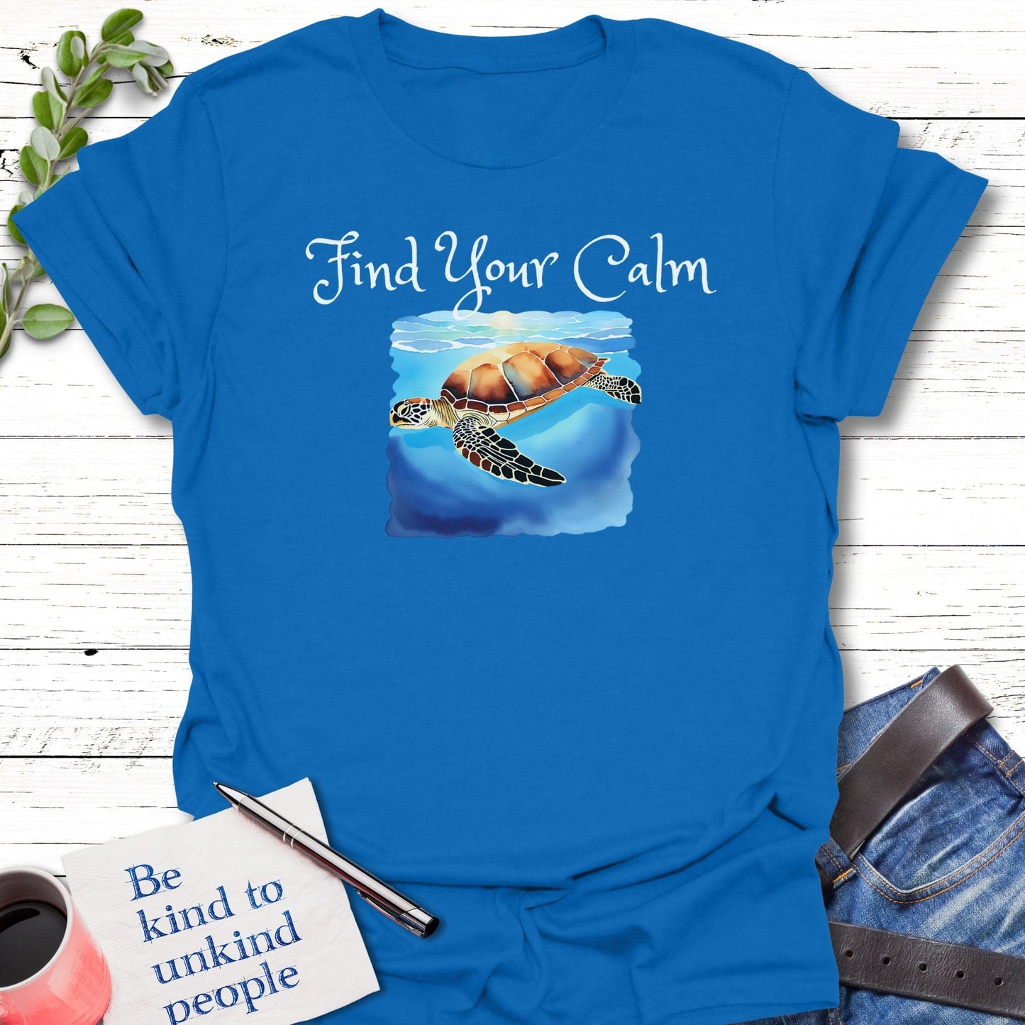 T-Shirt Royal / S Find Your Calm T-Shirt Echo Kindness Printify