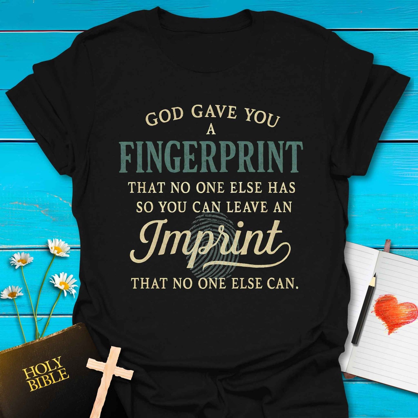 T-Shirt Black / S Fingerprint Imprint T-Shirt Echo Kindness Printify