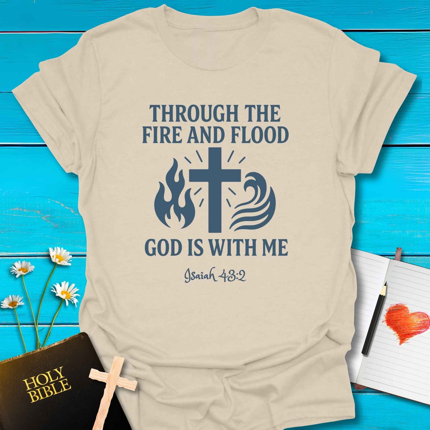T-Shirt Natural / S Fire and Flood T-Shirt Echo Kindness Printify