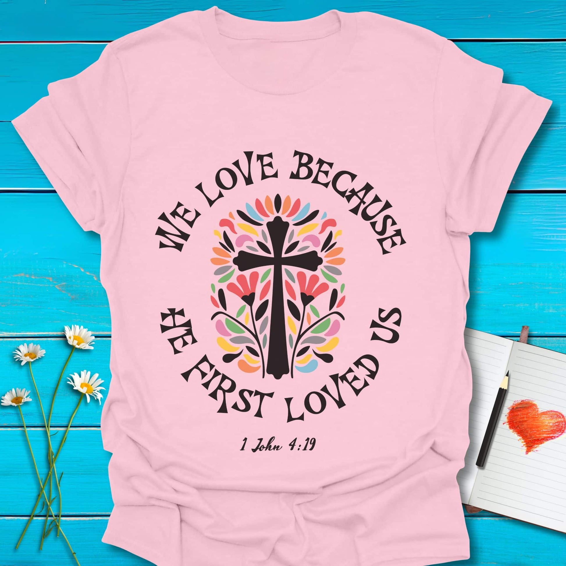 T-Shirt Light Pink / S First Loved T-Shirt Echo Kindness Printify