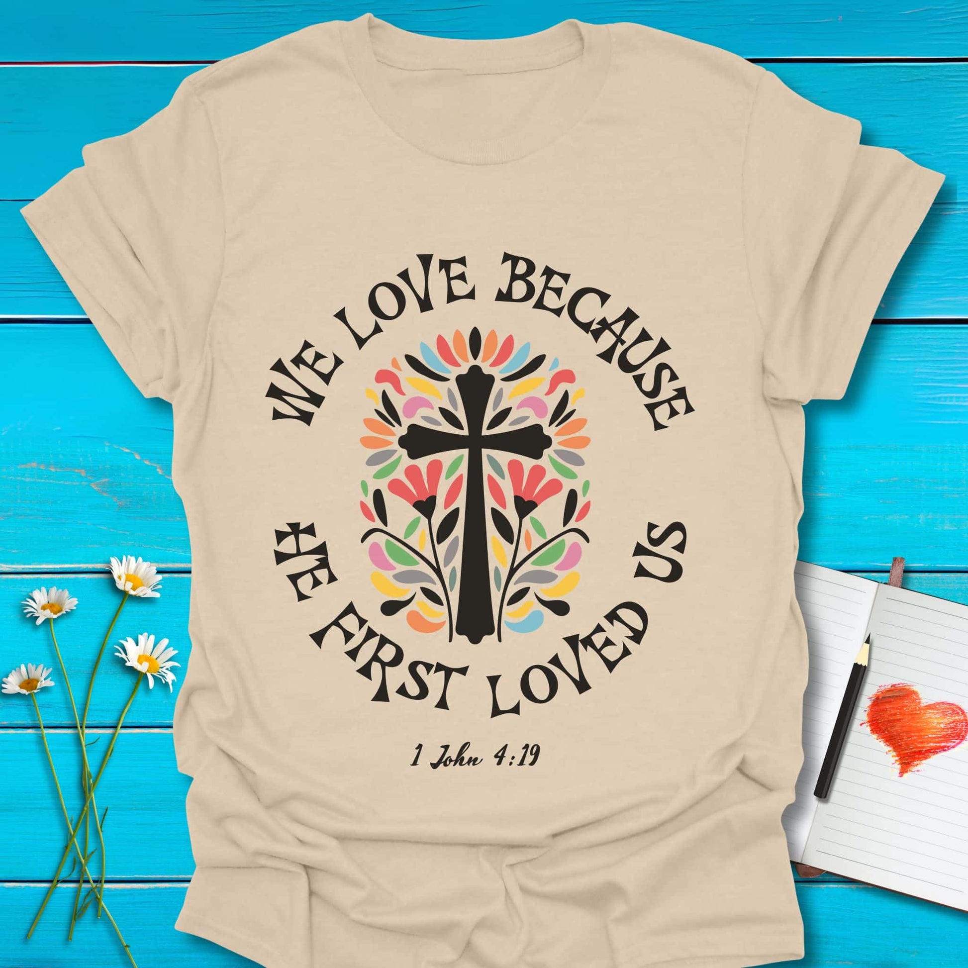 T-Shirt Sand / S First Loved T-Shirt Echo Kindness Printify