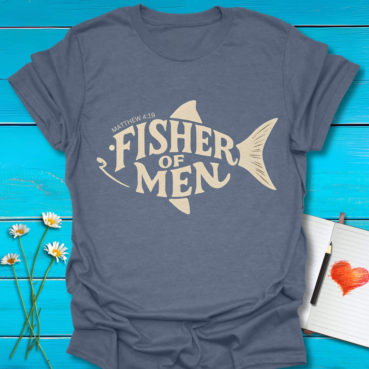 T-Shirt Heather indigo / S Fisher of Men T-Shirt Echo Kindness Printify