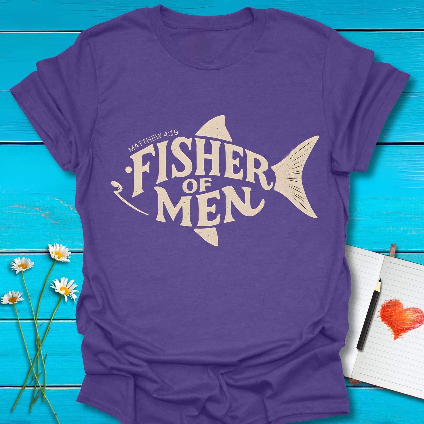 T-Shirt Heather Purple / S Fisher of Men T-Shirt Echo Kindness Printify