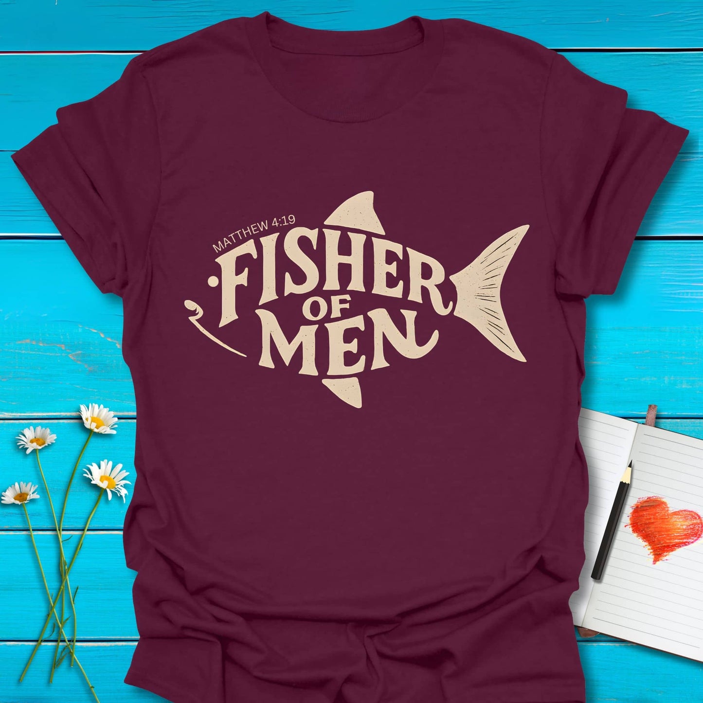 T-Shirt Maroon / S Fisher of Men T-Shirt Echo Kindness Printify