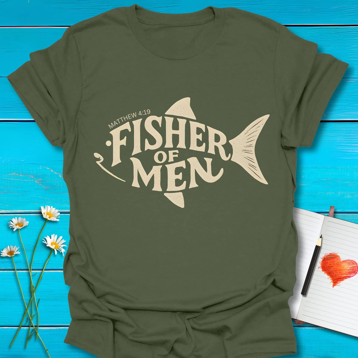 T-Shirt Military Green / S Fisher of Men T-Shirt Echo Kindness Printify