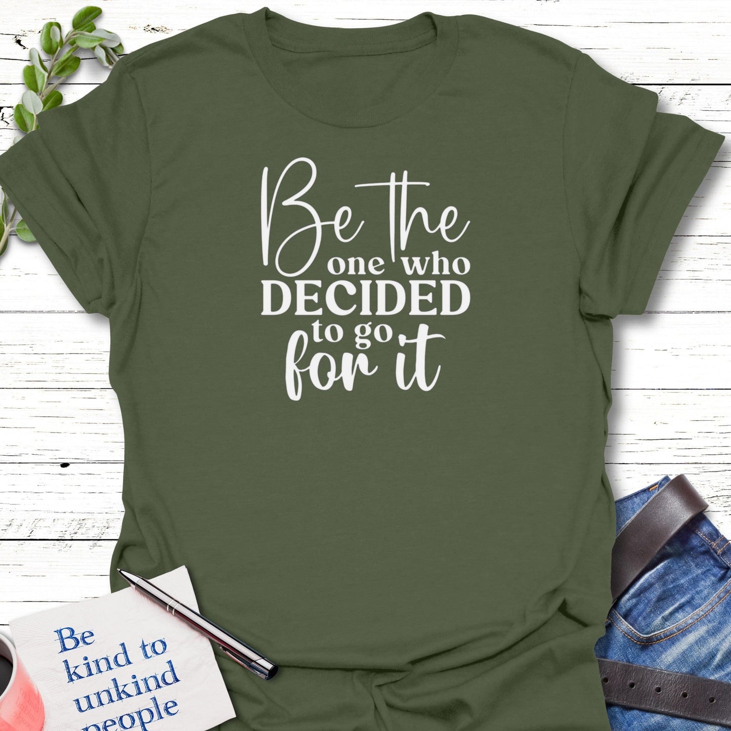 T-Shirt Military Green / S Go-Getter T-Shirt Echo Kindness Printify