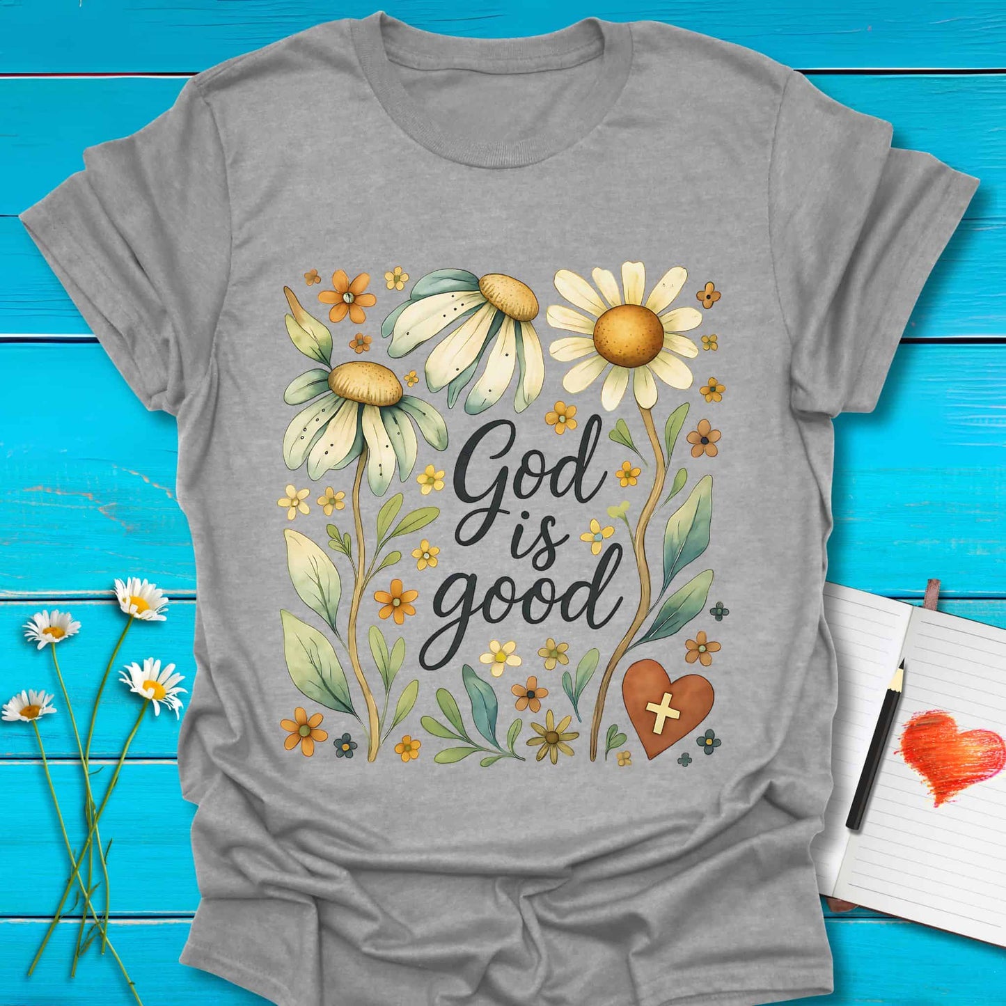 T-Shirt Sport Grey / S God is Good T-Shirt Echo Kindness Printify