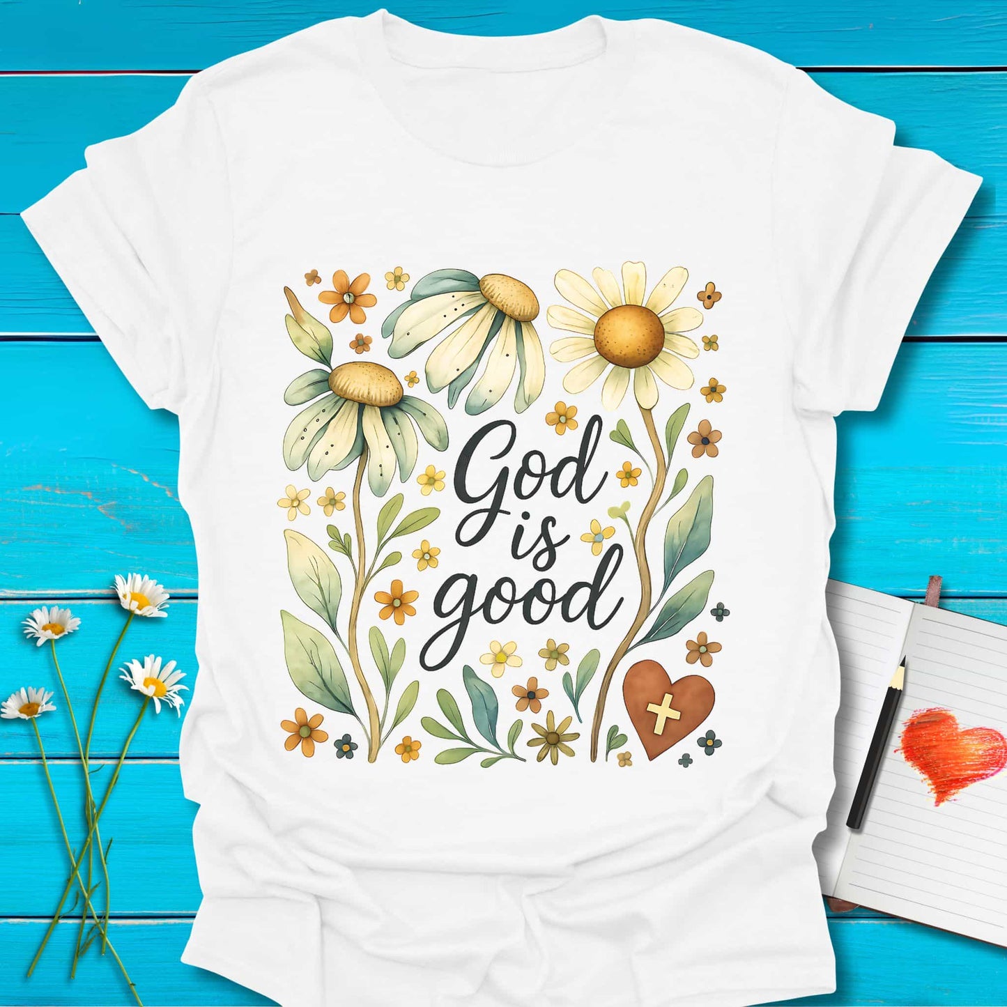 T-Shirt White / S God is Good T-Shirt Echo Kindness Printify