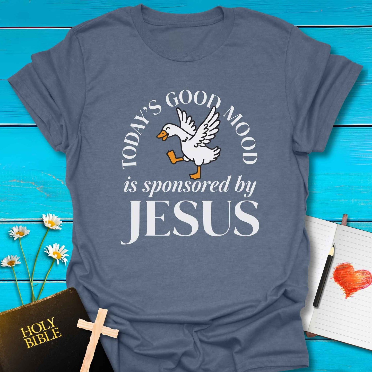 T-Shirt Heather indigo / S Good Mood T-Shirt Echo Kindness Printify
