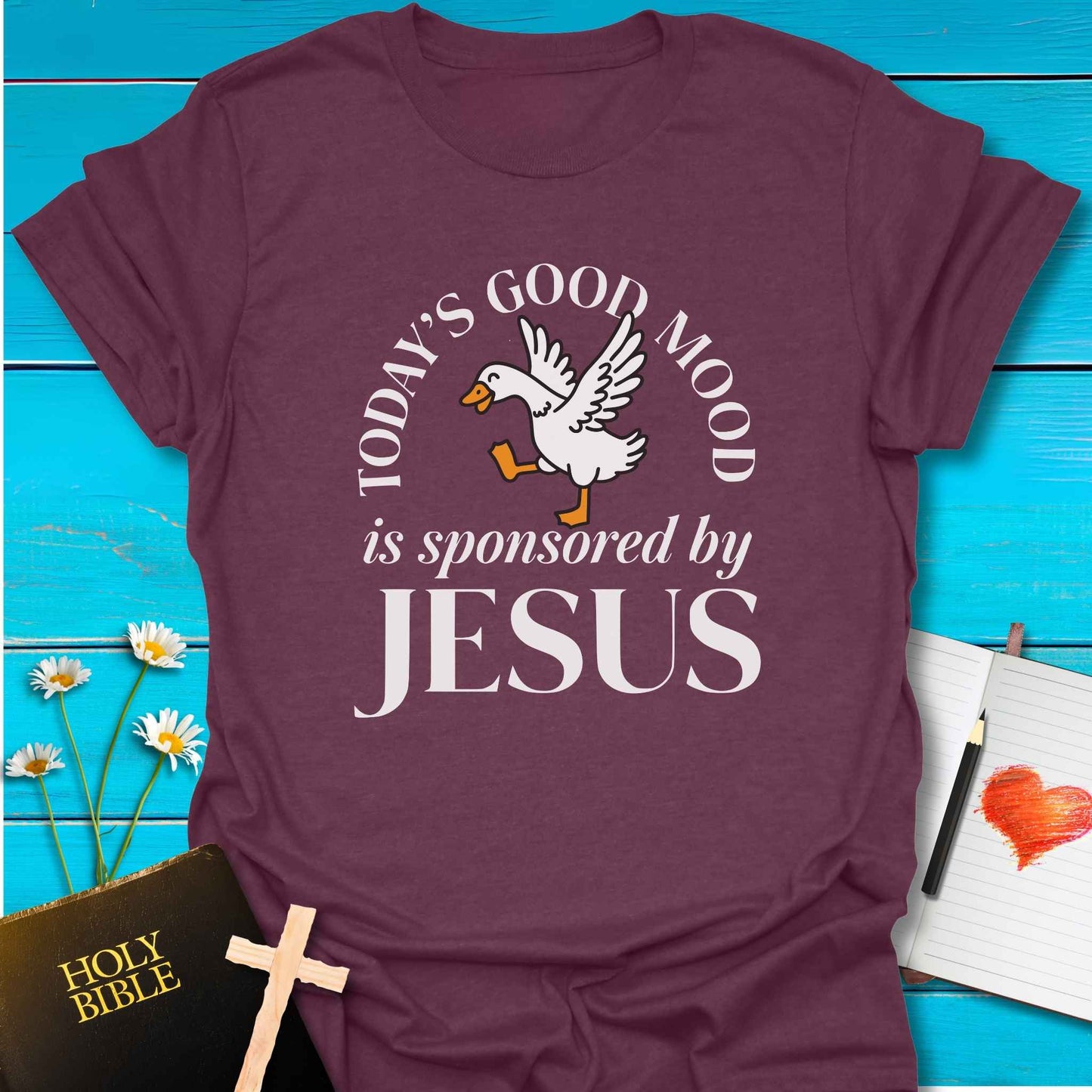 T-Shirt Heather Maroon / S Good Mood T-Shirt Echo Kindness Printify