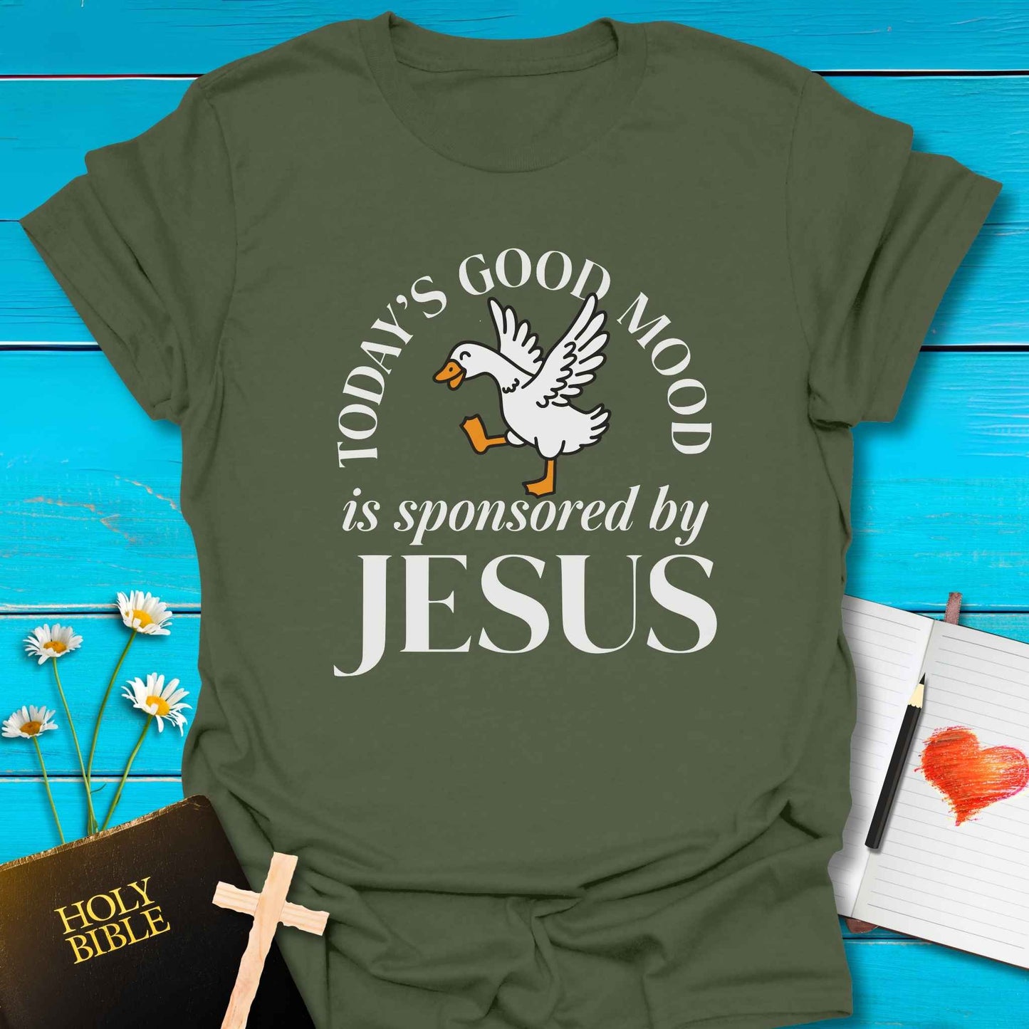 T-Shirt Military Green / S Good Mood T-Shirt Echo Kindness Printify