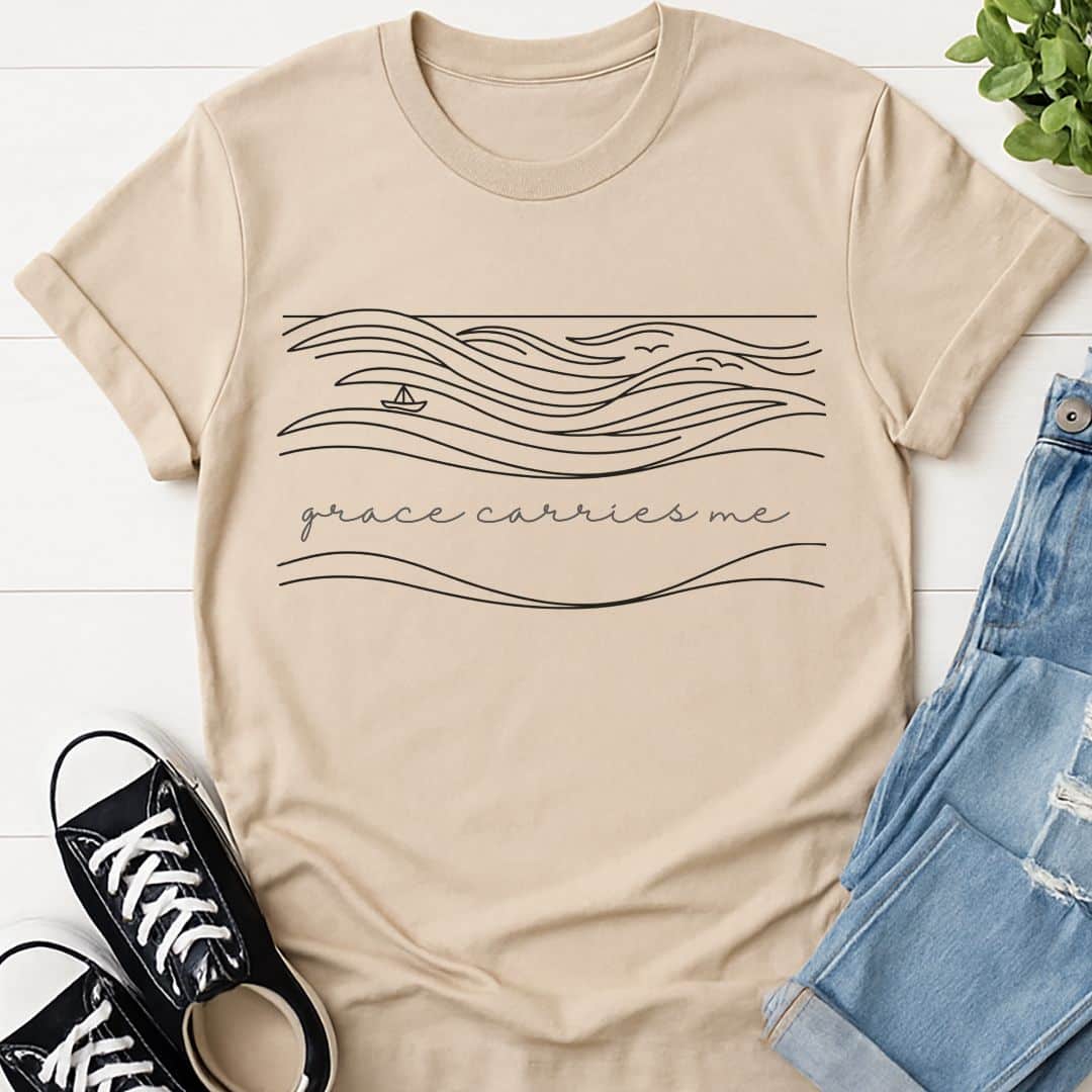 T-Shirt Sand / S Grace Carries Me T-Shirt Echo Kindness