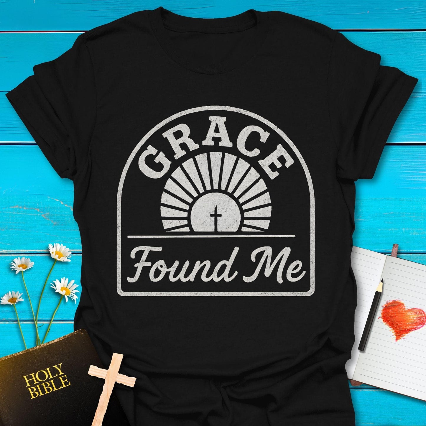 T-Shirt Black / S Grace Found Me T-Shirt Echo Kindness Printify