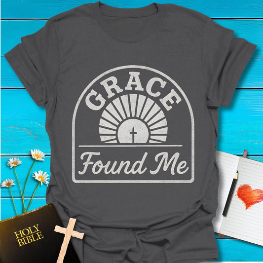 T-Shirt Charcoal / S Grace Found Me T-Shirt Echo Kindness Printify