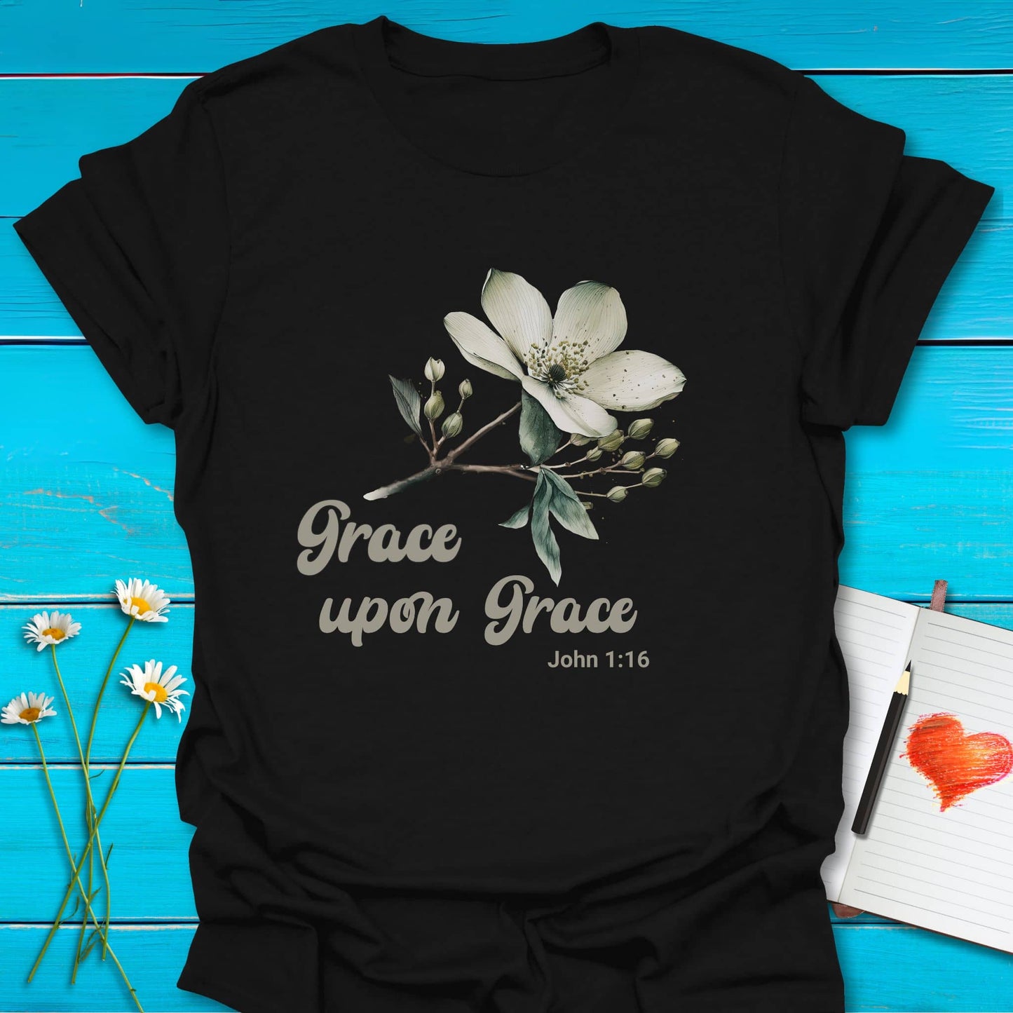 T-Shirt Black / S Grace upon Grace T-Shirt Echo Kindness Printify