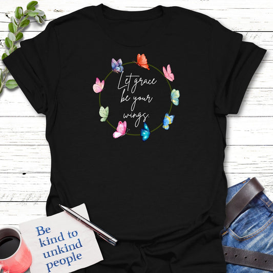 T-Shirt Black / S Graceful Wings T-Shirt Echo Kindness Printify