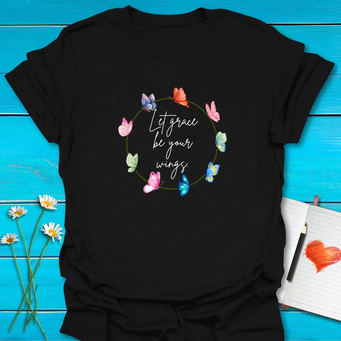 T-Shirt Black / S Graceful Wings T-Shirt Echo Kindness Printify