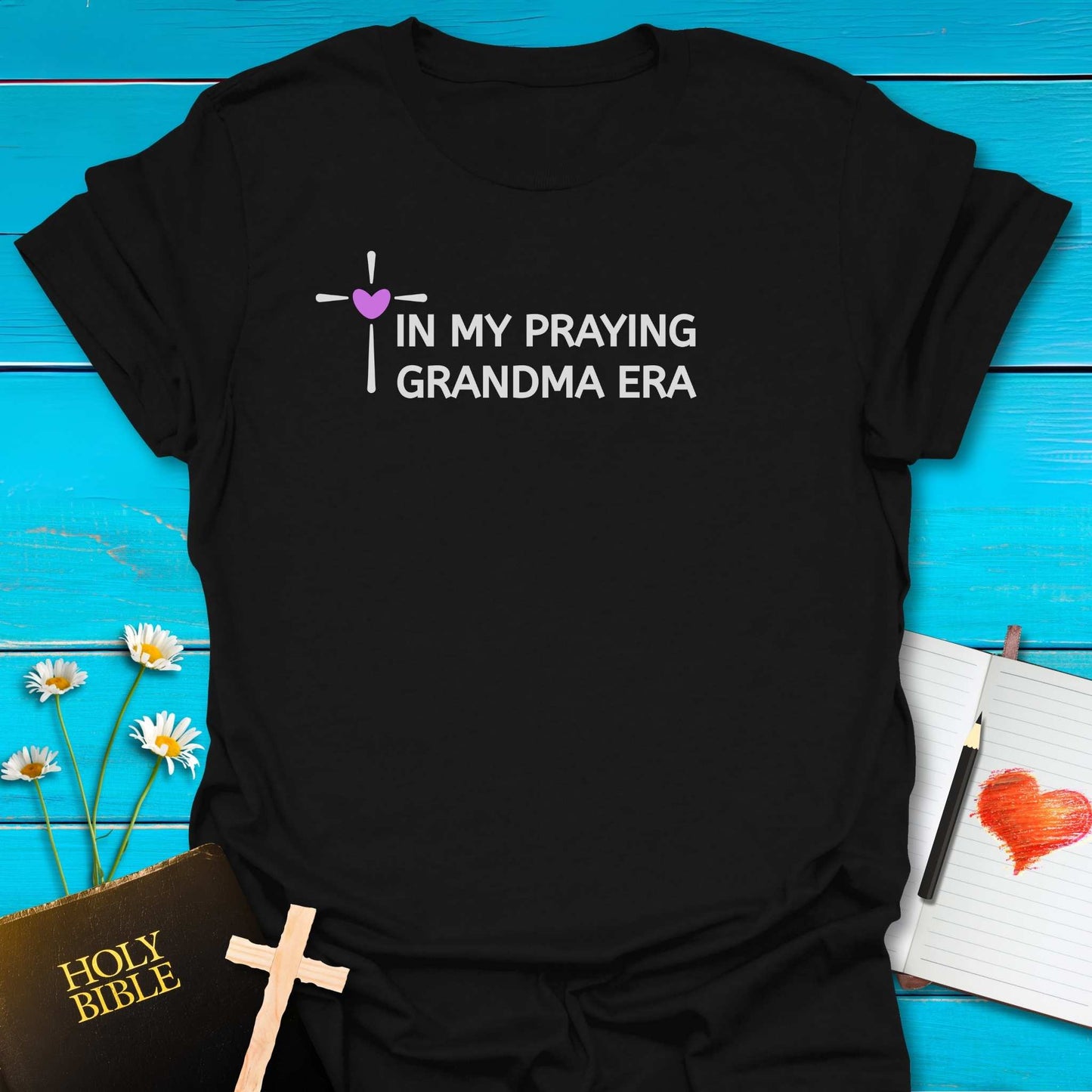 T-Shirt Black / S Grandma Praying Era T-Shirt Echo Kindness Printify