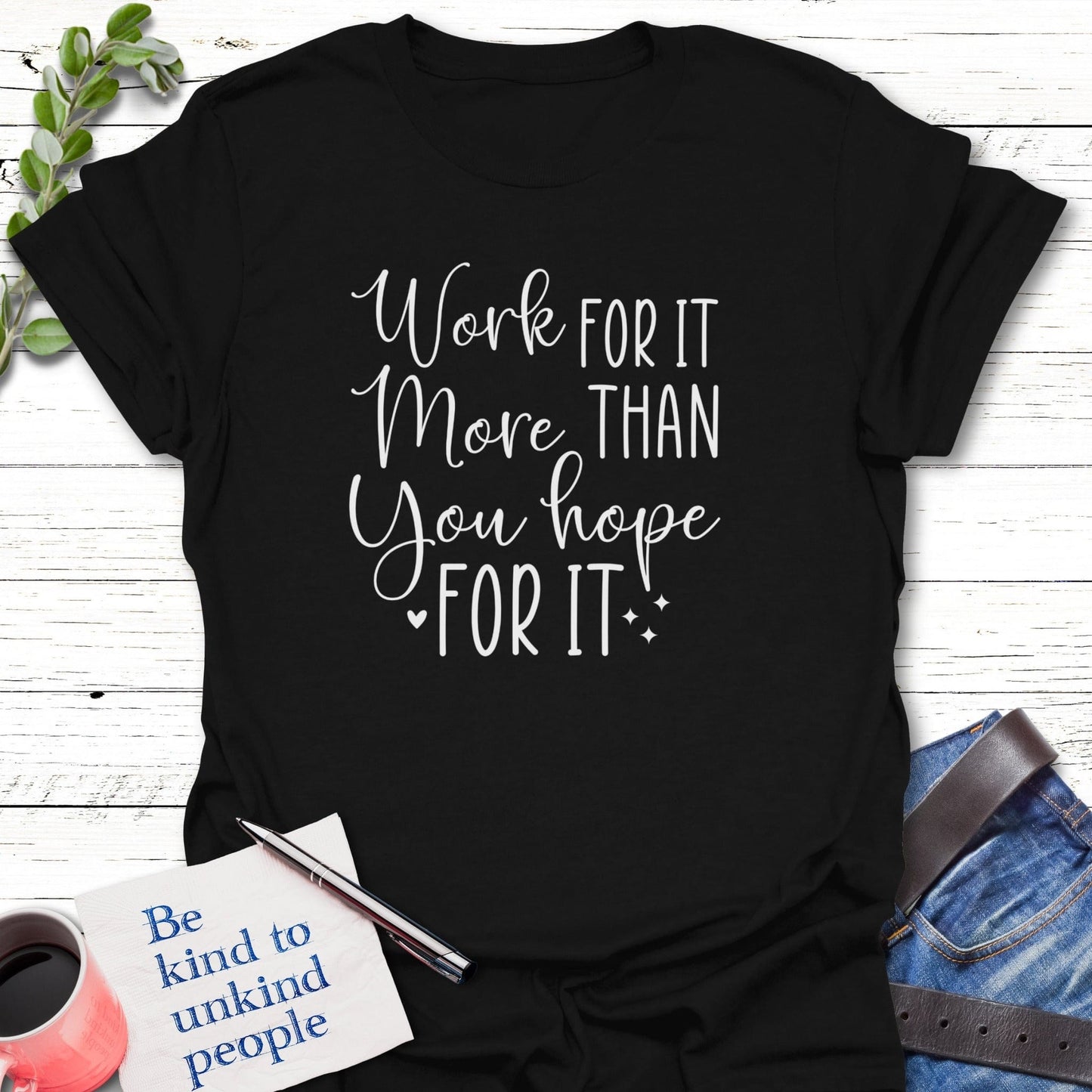 T-Shirt Black / S Grind over Wish T-Shirt Echo Kindness Printify