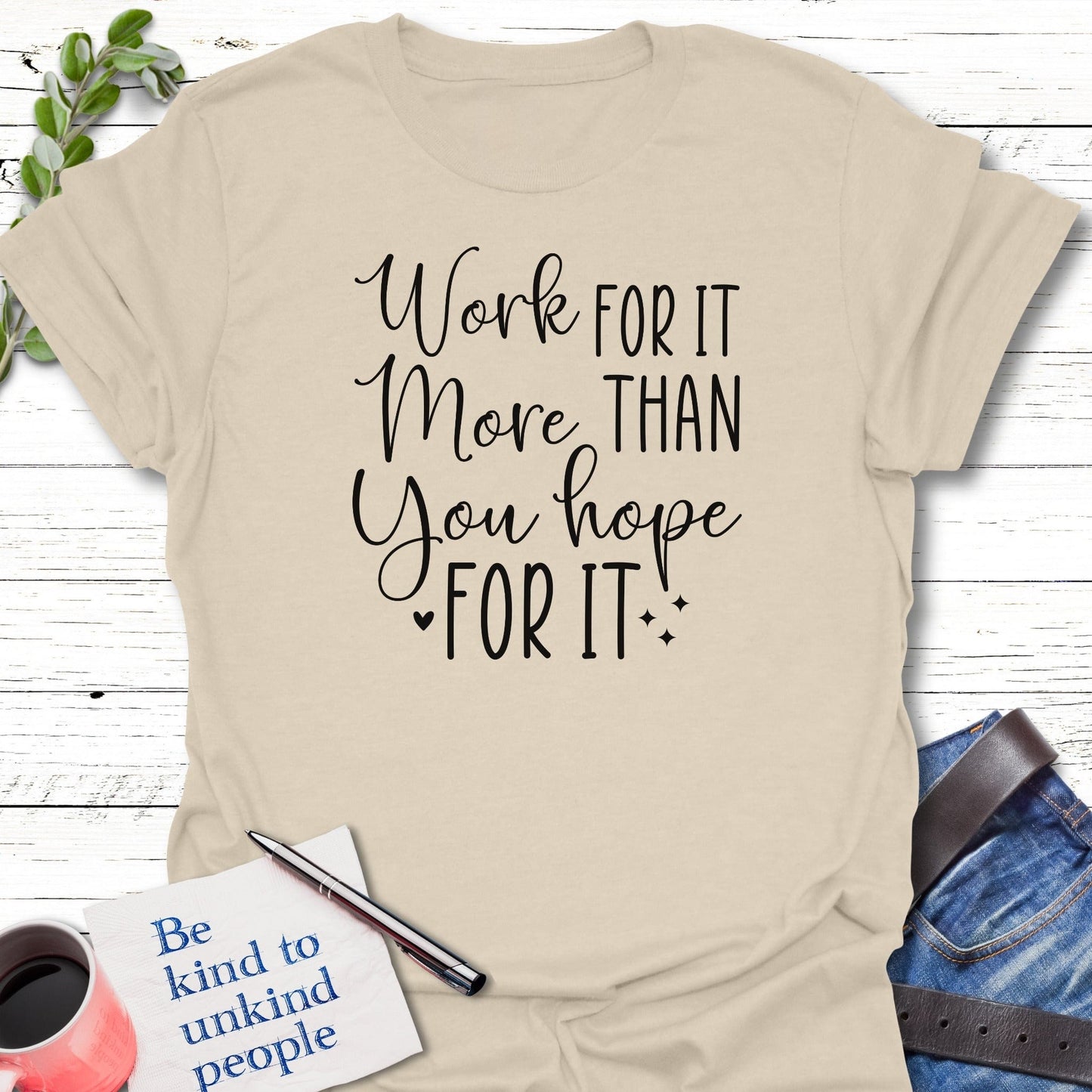 T-Shirt Natural / S Grind over Wish T-Shirt Echo Kindness Printify
