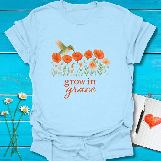 T-Shirt Light Blue / S Grow in Grace T-Shirt Echo Kindness Printify