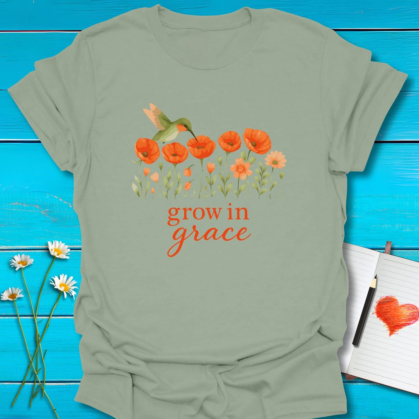 T-Shirt Sage / S Grow in Grace T-Shirt Echo Kindness Printify