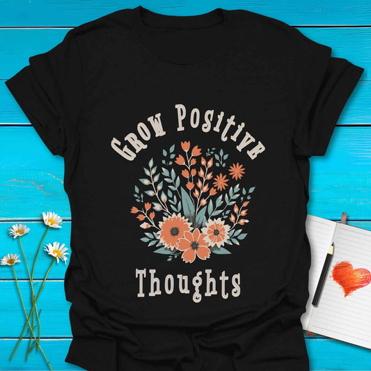 T-Shirt Black / S Grow Positive T-Shirt Echo Kindness Printify