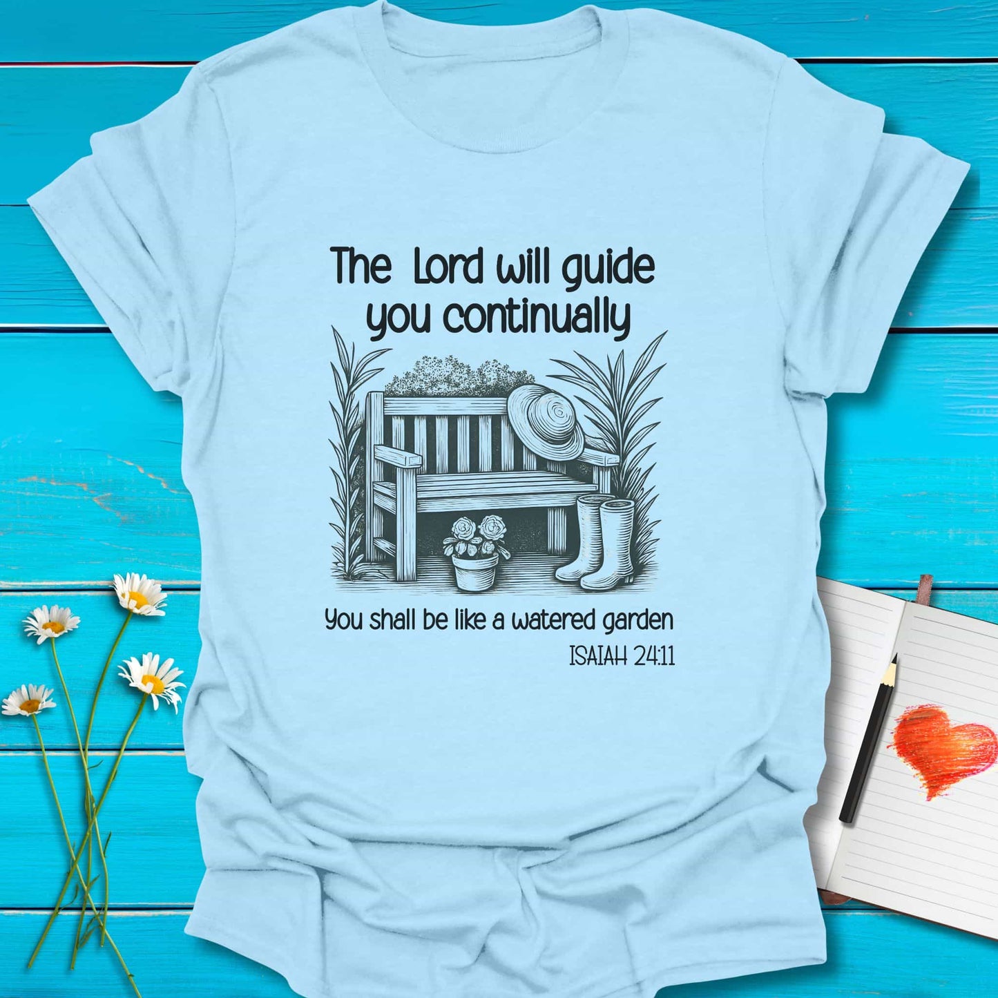 T-Shirt Light Blue / S Guided Garden T-Shirt Echo Kindness Printify
