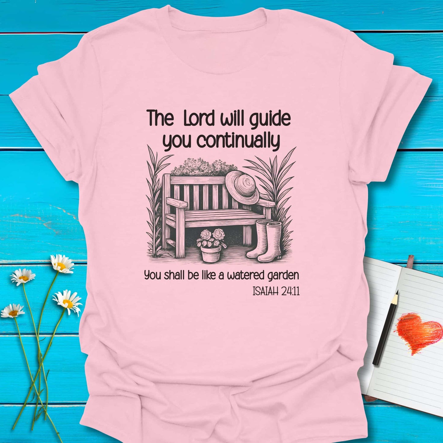 T-Shirt Light Pink / S Guided Garden T-Shirt Echo Kindness Printify