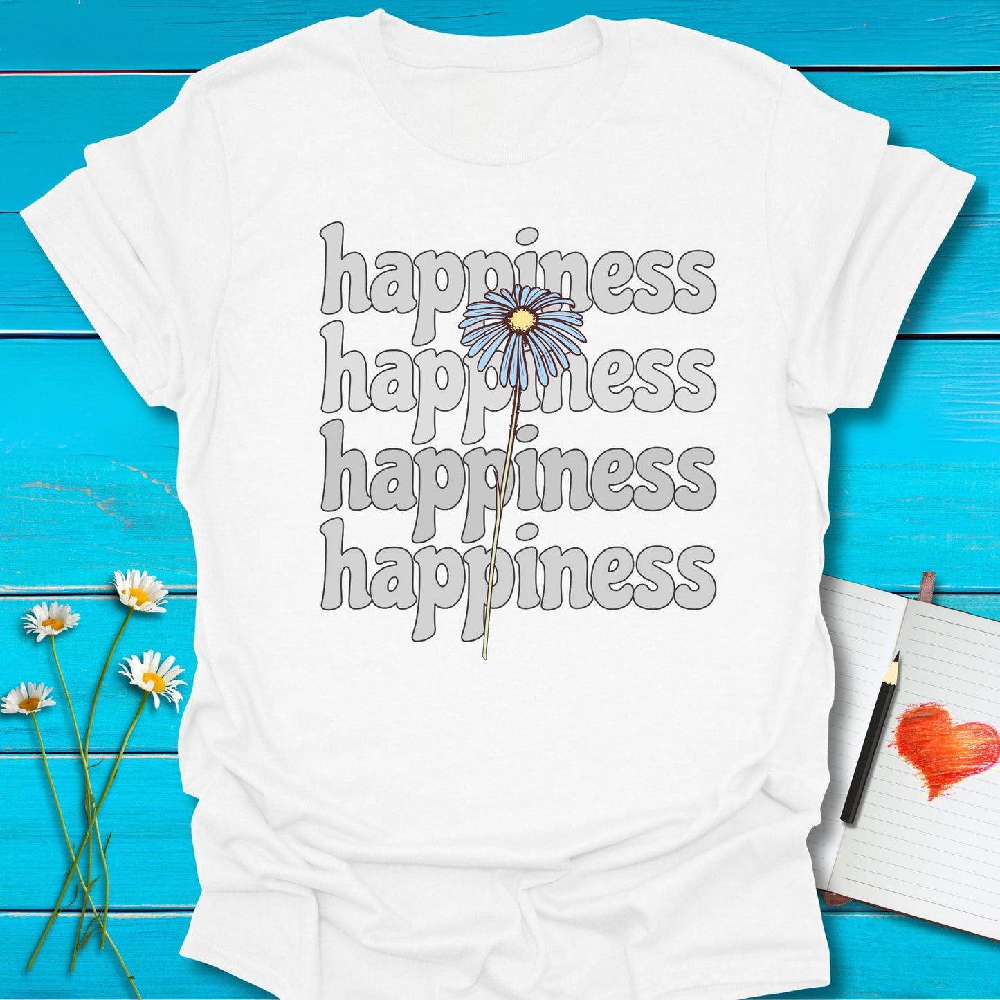 T-Shirt White / S Happiness T-Shirt Echo Kindness Printify