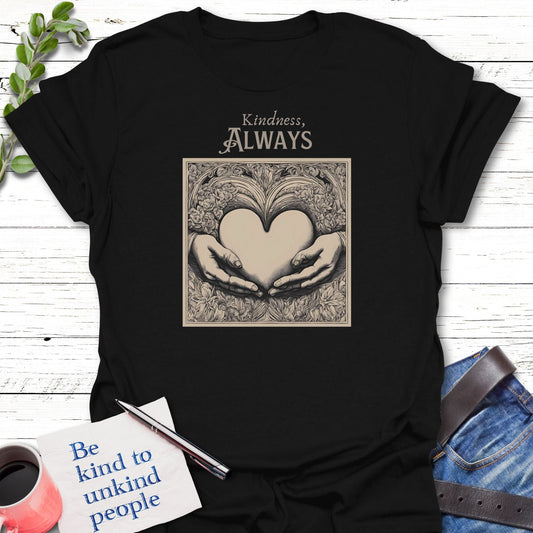 T-Shirt Black / S Heart in Hand T-Shirt Echo Kindness Printify