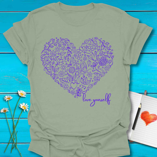 T-Shirt Sage / S Heart Yourself T-Shirt Echo Kindness Printify