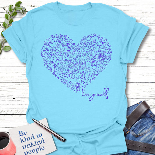 T-Shirt Sky / S Heart Yourself T-Shirt Echo Kindness Printify