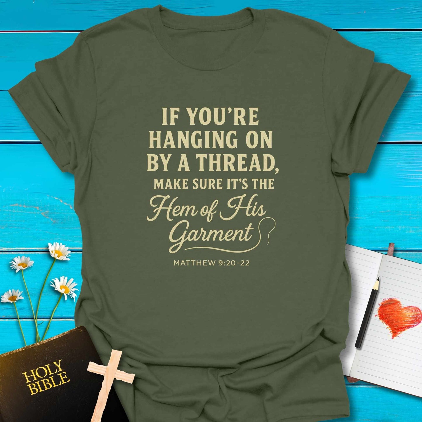 T-Shirt Military Green / S Hem of His Garment T-Shirt Echo Kindness Printify